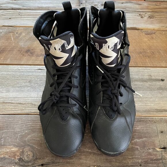 Men Nike Air Jordan 7 MCS Molded Cleats Metallic Black Baseball Cleats - Picture 5 of 8